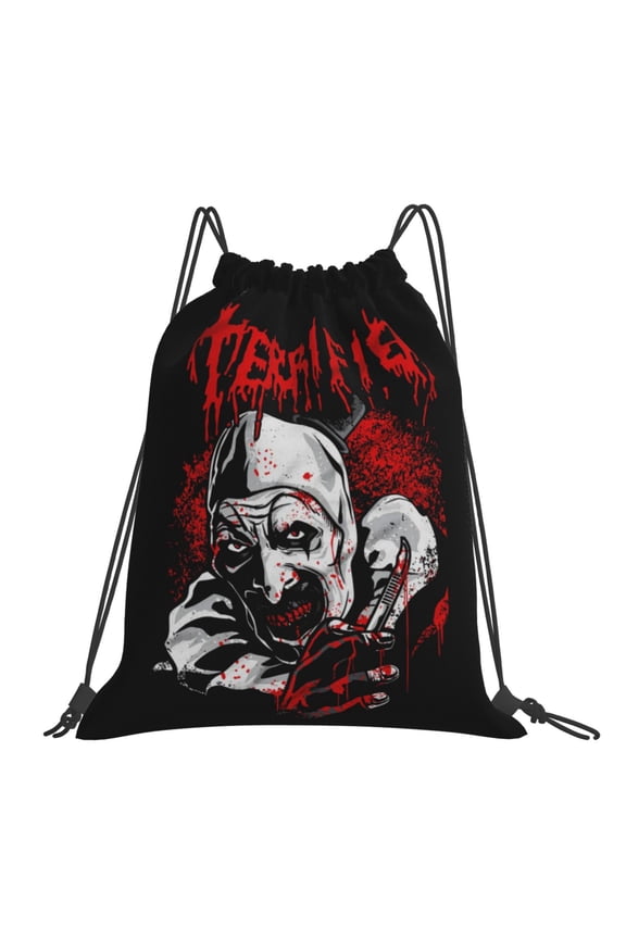 Terrifier 2 Drawstring Backpack Sackpack String Bag Cinch Water Resistant Bag for Gym Sport Yoga