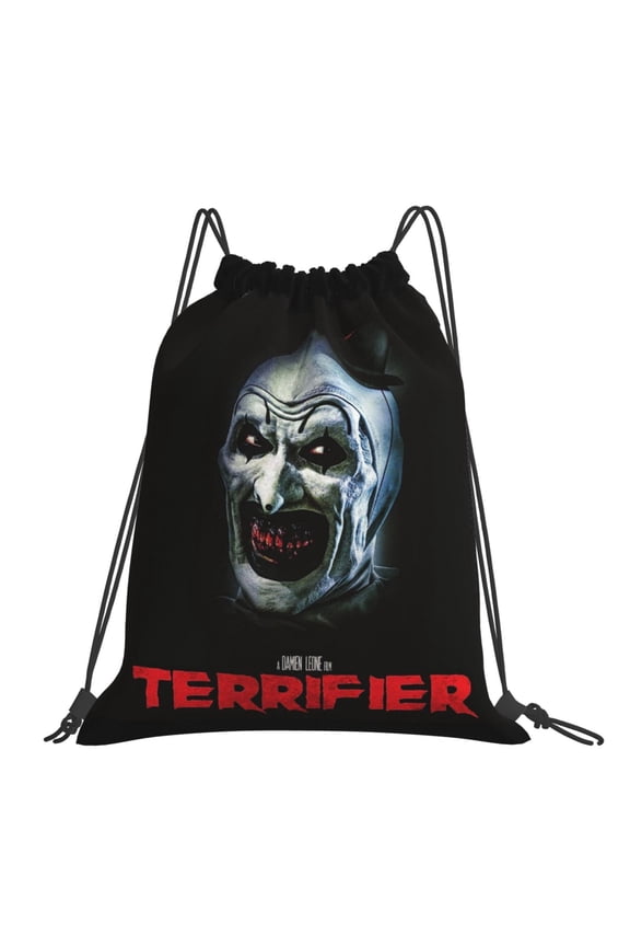 Terrifier 2 Drawstring Backpack Sackpack String Bag Cinch Water Resistant Bag for Gym Sport Yoga