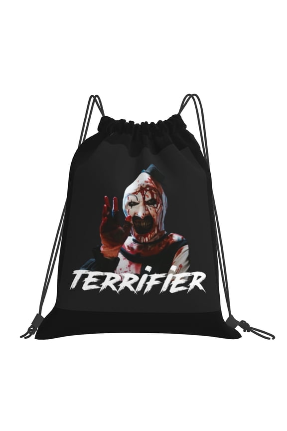 Terrifier 2 Drawstring Backpack Sackpack String Bag Cinch Water Resistant Bag for Gym Sport Yoga