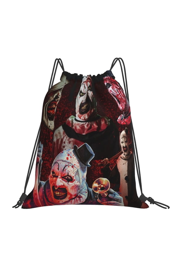 Terrifier 2 Drawstring Backpack Sackpack String Bag Cinch Water Resistant Bag for Gym Sport Yoga