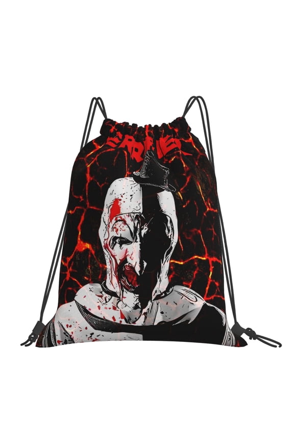 Terrifier 2 Drawstring Backpack Sackpack String Bag Cinch Water Resistant Bag for Gym Sport Yoga