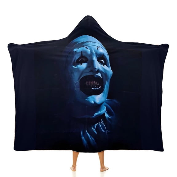 Terrifier 2 Hooded Blanket Cape Wrap Soft Wearable Blanket Hooded Throw Poncho Robe Cloak 60"x80"