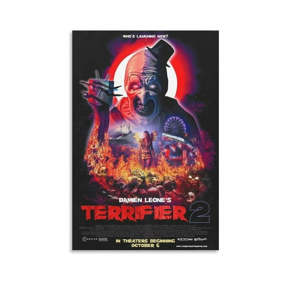 Terrifier 2 Horror Movie Poster,Room Aesthetic Wall Art Posters,Terrifier 2 Poster Canvas Wall Art Prints for Wall Decor Room Decor Bedroom Decor Gifts Posters