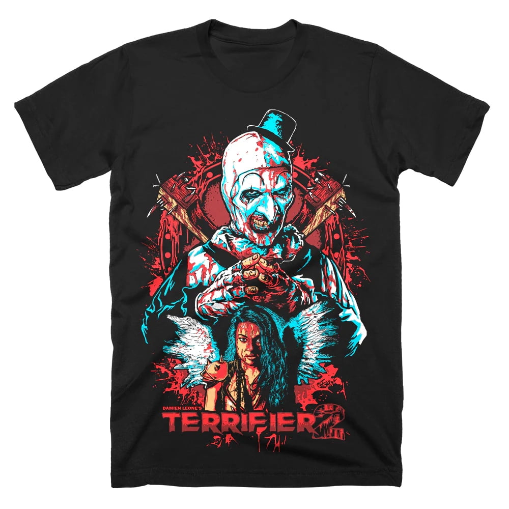 Terrifier 2 T-shirt Horror Move Crewneck Short Sleeve Black