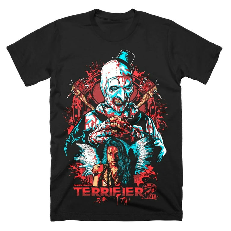 Terrifier 2 T-shirt Horror Move Crewneck Short Sleeve Black