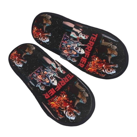 Terrifier 3 Furry Slippers For Men Women Fuzzy House Slippers Winter Anti-Slip Indoor And Outdoor Slip On Shoes Medium