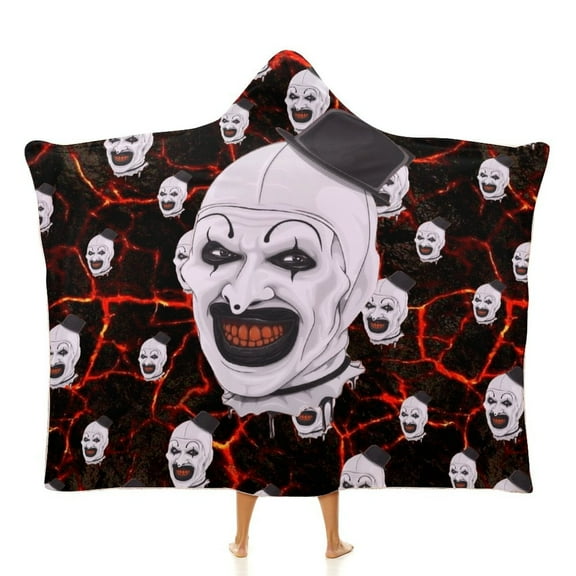 Terrifier 3 Hooded Blanket Cape Wrap Soft Wearable Blanket Hooded Throw Poncho Robe Cloak 40"x50"