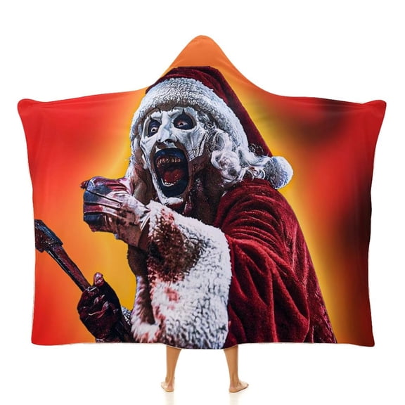Terrifier 3 Hooded Blanket Cape Wrap Soft Wearable Blanket Hooded Throw Poncho Robe Cloak 40"x50"