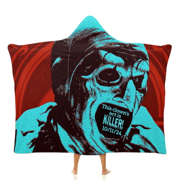 Terrifier 3 Hooded Blanket Cape Wrap Soft Wearable Blanket Hooded Throw Poncho Robe Cloak 40"x50"