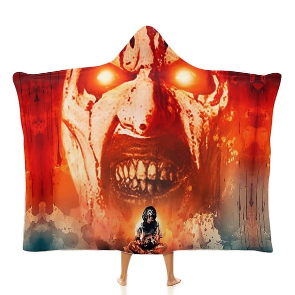 Terrifier 3 Hooded Blanket Cape Wrap Soft Wearable Blanket Hooded Throw Poncho Robe Cloak 40"x50"