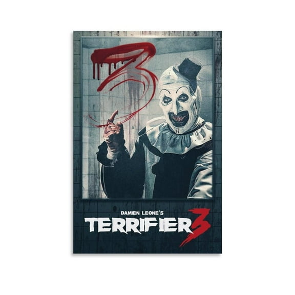 Terrifier 3 Movie Poster Wall Art Living Room Posters Horror Poster Canvas Art Poster And Wall Art Picture Print Modern Family Bedroom Decor Posters