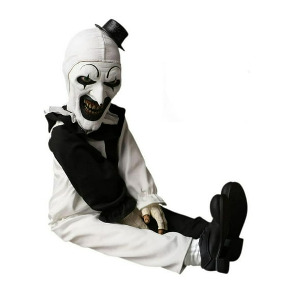 Mezco Terrifier Art The Clown Roto Plush 18-Inch Soft Doll in Clown Costume with Pom-Pom and Ruffle Detailing
