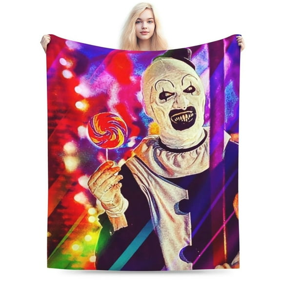 Terrifier Blanket Cozy Warm Flannel Throw Blanket for Living Room Bedroom Bed Sofa Car, All Seasons Fleece Blankets Gifts for Kids Teens Adults 40"X30"
