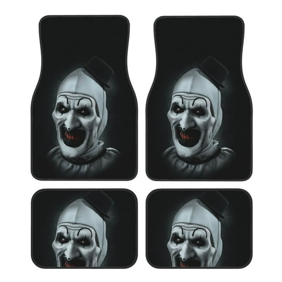 Terrifier Car Floor Mats Set of 4, Anti-Skid Universal Automotive Carpet Front Rear Floor Foot Pads Interior Accessories Decorative for Vehicle Car Truck SUV Van