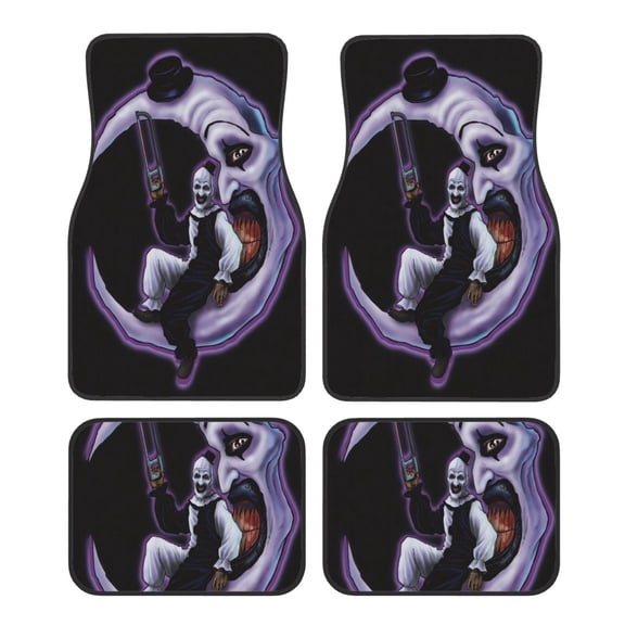 Terrifier Car Floor Mats Set of 4, Anti-Skid Universal Automotive Carpet Front Rear Floor Foot Pads Interior Accessories Decorative for Vehicle Car Truck SUV Van