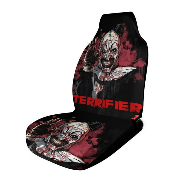 Terrifier Car Seat Covers Pattern Front Seat Protector Cover Full Universal Size Auto Accessories 1PCS