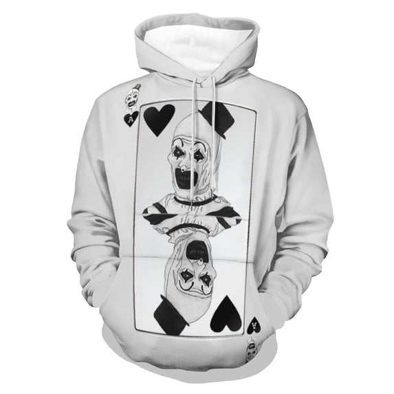 Terrifier Casual Pullover Hoodie Unisex Hooded Sweatshirt Novelty 3D Graphic Long Sleeve Sweater with Pocket M