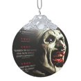 thumbnail image 1 of Terrifier Christmas Ornament Glass Round Pendant Christmas Hanging Decor Ornament Holiday Xmas Decorations Christmas Tree Ornaments Silver, 1 of 8