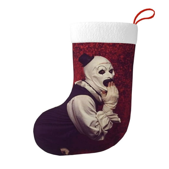 Terrifier Christmas Stocking Xmas Decorative Sock Double-Sided Print Hanging Gift Sock For Party & Tree Decoration 1pcs