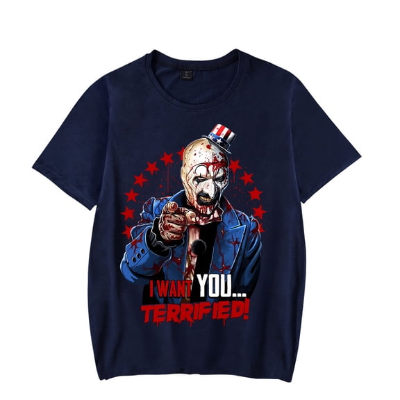Terrifier Halloween Tshirt Scary Horror Movie Merch Cosplay Short Sleeve T-shirt Summer For Men/Women Streetwear