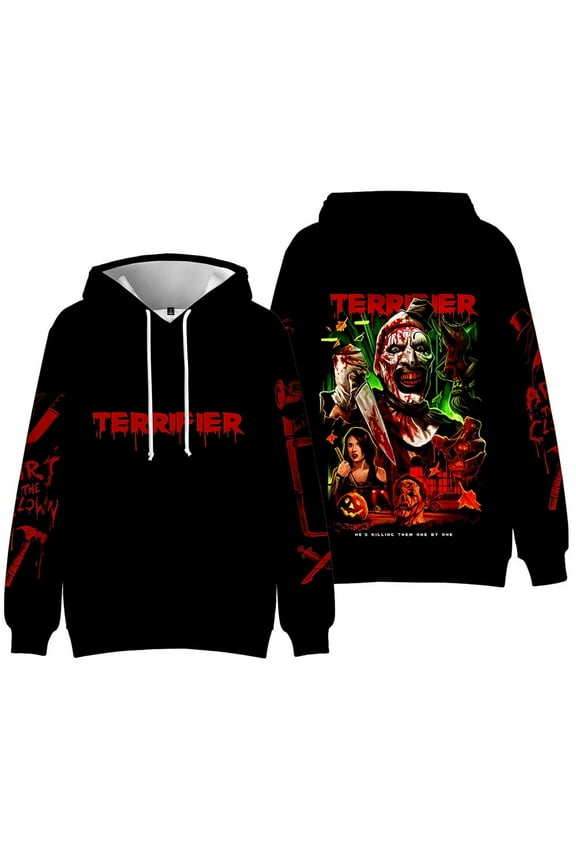 Terrifier Hoodie Halloween Horror Movie Merch For Women/Men Fashion Hip Hop Sweatshirt Scary Style Streetwear