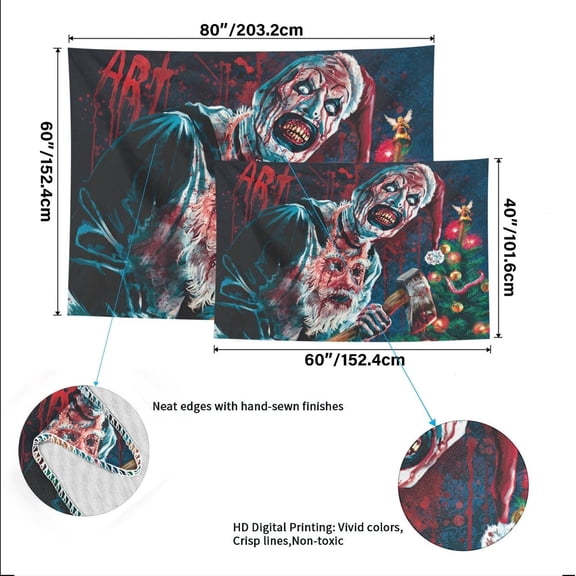 Terrifier Horror  Tapestry Wall Hanging for Living Room Bedroom Wall Decor