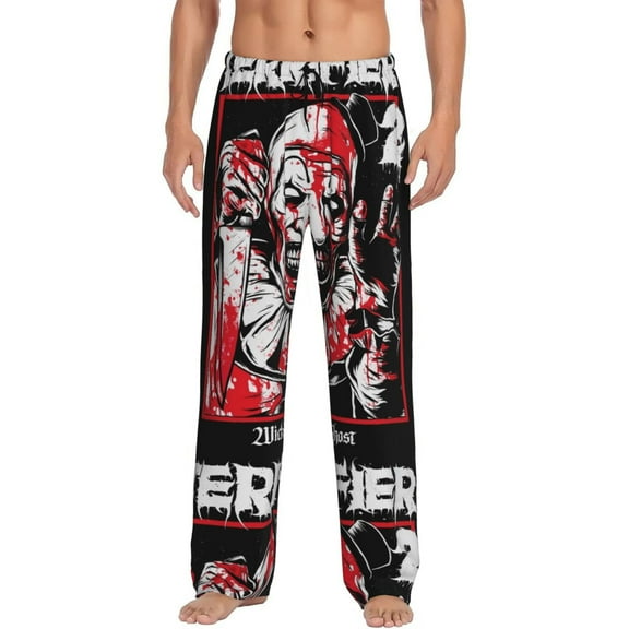 Terrifier Pajama Pants Drawstring Elastic Waistband Loungewear Cool Print Sleep PJ Pants for Men Women Large