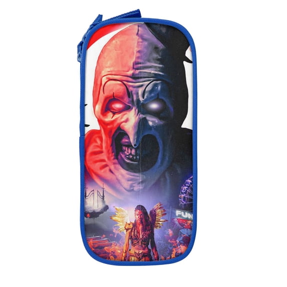 Terrifier Pencil Case Durable Pen Carrying Case Lightweight Pencil Bag Pouch Box Organizer Pencase Blue