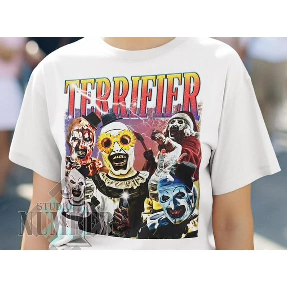 Terrifier Shirt , Terrifier Tshirt , Terrifier Clown Shirt new,White Color,Size XL