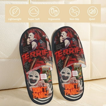 Terrifier Slippers Bedroom Shoes Indoor Furry Warm Stylish Pattern Home Slippers For Women Men Medium