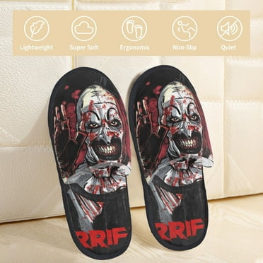 Terrifier Slippers Bedroom Shoes Indoor Furry Warm Stylish Pattern Home Slippers For Women Men Medium