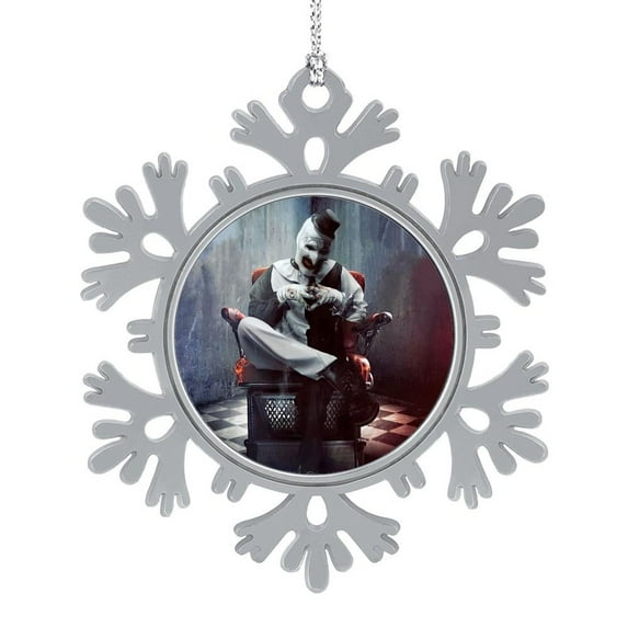 Terrifier Snowflakes Ornaments Christmas Tree Decorations Alloy Hanging Decorations Snowflake Pendant 5 PCS