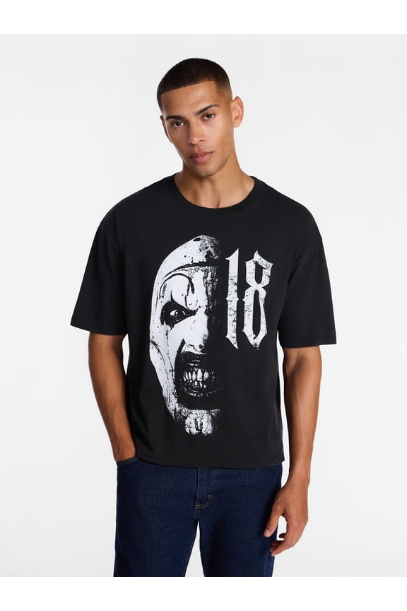 Men's and Big Men's Split Face Graphic Tee with Short Sleeves, Sizes XS-5XL