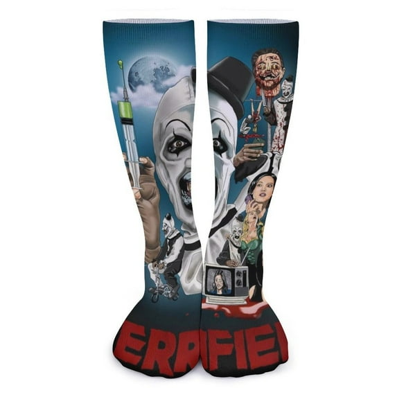 Terrifier Thick Stockings Casual Socks for Men Women Durable Comfort Calf Socks Soft Elastic Crew Socks 15.7"