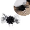 thumbnail image 1 of Terrifying Hand Bone Rose Hair Clip Halloween Gothic Unique Dress Up Accessory Mesh Side Decoration Elegant Barrette, 1 of 5