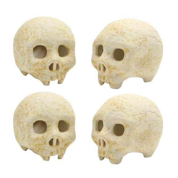 Terrifying Human Skull Fire Pit, 4pcs Fireproof Imitated Human Skull Ceramic, Durable Reusable Fire Pit Skulls, Halloween Skulls Shaped Fire Stones for Fire Pits Bonfire Campfire Fireplaces
