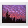 thumbnail image 1 of Terrill, Steve 14x12 White Modern Wood Framed Museum Art Print Titled - OR, Three Sisters, sunset clouds over forest, 1 of 4