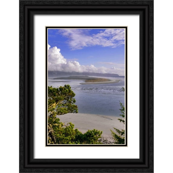 Terrill, Steve 17x24 Black Ornate Wood Framed with Double Matting Museum Art Print Titled - Oregon Netarts Bay in Cape Lookout State Park