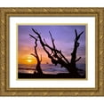 thumbnail image 1 of Terrill, Steve 18x15 Gold Ornate Wood Framed with Double Matting Museum Art Print Titled - Oregon, Cape Meares Sunset framed by driftwood, 1 of 4