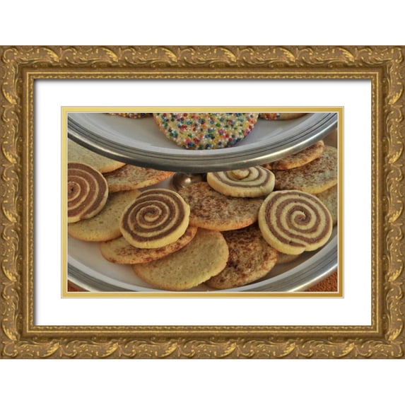 Terrill, Steve 24x17 Gold Ornate Wood Framed with Double Matting Museum Art Print Titled - Oregon, Portland Sugar cookies on tray