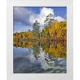 thumbnail image 1 of Terrill, Steve 26x32 White Modern Wood Framed Museum Art Print Titled - USA, Maine Autumn scenic of Upper Togue Pond, 1 of 4