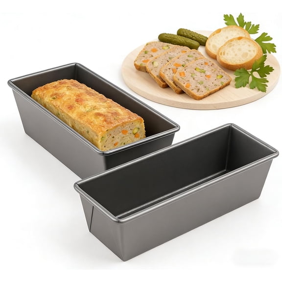 Terrine Mold  11 Inch Long Loaf Pans for Baking, 2 Pack Nonstick Carbon Steel Bread Molds for Pt, Terrines, Meatloaf, Cocktail Loaf and Small Bread Recipes for Home Cooks and Charcuterie Lovers