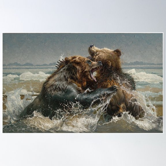 Territorial Dispute Poster Wall Art, Modern Wall Decor For Living Room Bedroom, 8x12 UNFRAMED