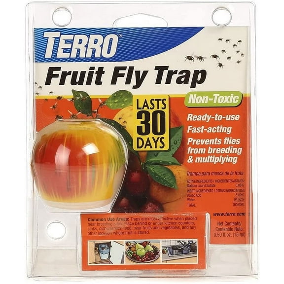 TERRO Indoor Fruit Fly Sticky Trap & Bait, 2 Count