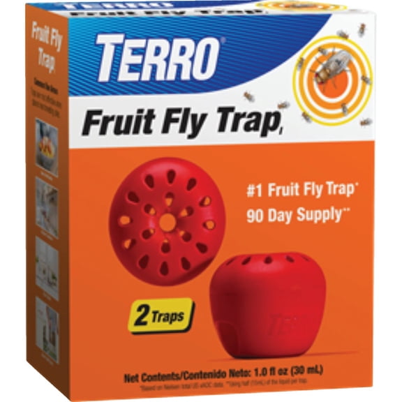 Woodstream Terro Fruit Fly Trap - Indoor Liquid Trap, Drain Fruit Fly Eliminator - 4 Pack