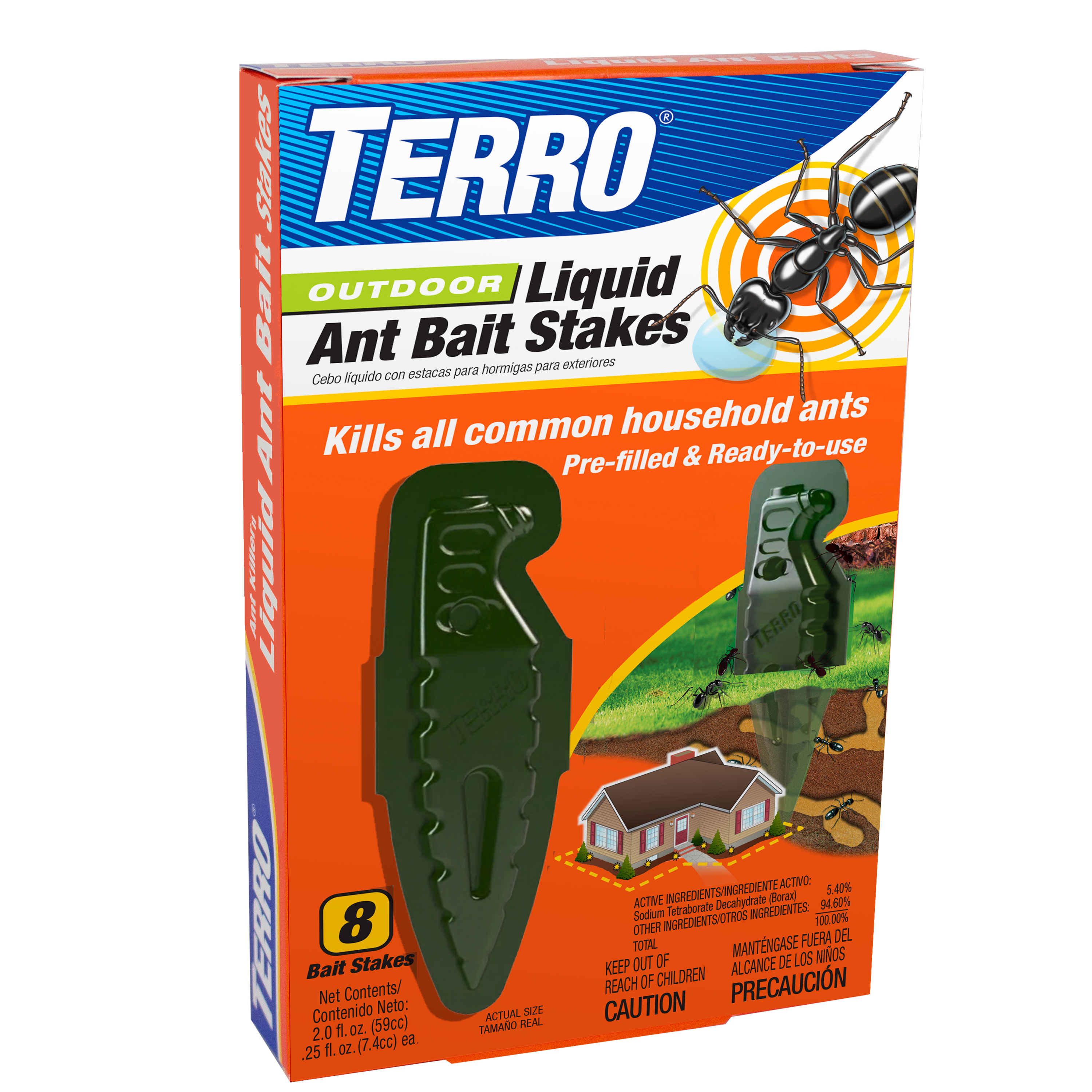 Terro Outdoor Liquid Ant Bait Stakes, 8ct - image 1 of 9