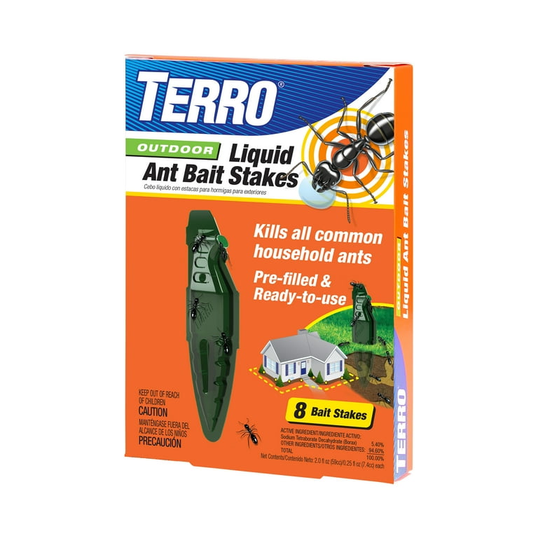 Terro Outdoor Liquid Ant Bait Stakes, 8ct - Household Ant Traps