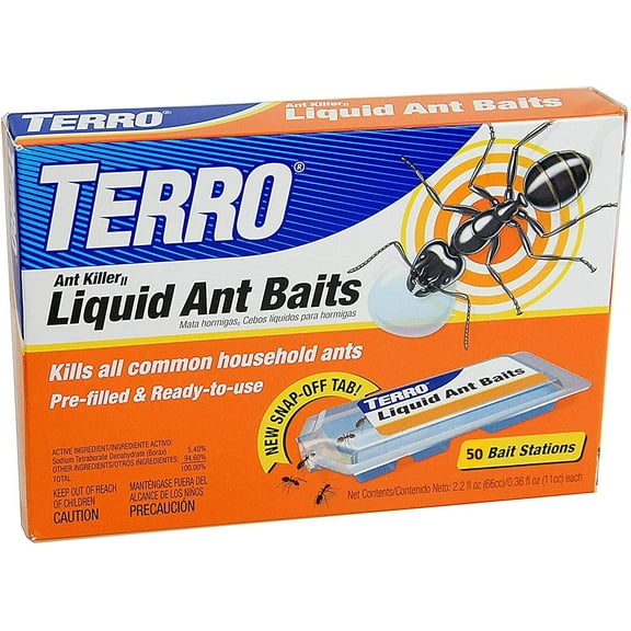 Terro T300B Liquid Ant Bait Ant Killer, 50 Bait Stations