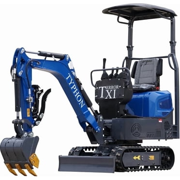 TYPHON Storm Mini Excavator - 1.1 Ton Trench Digger with Boom Swing, Bucket
