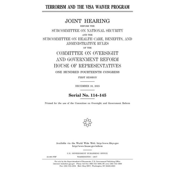 Terrorism and the Visa Waiver Program (Paperback)